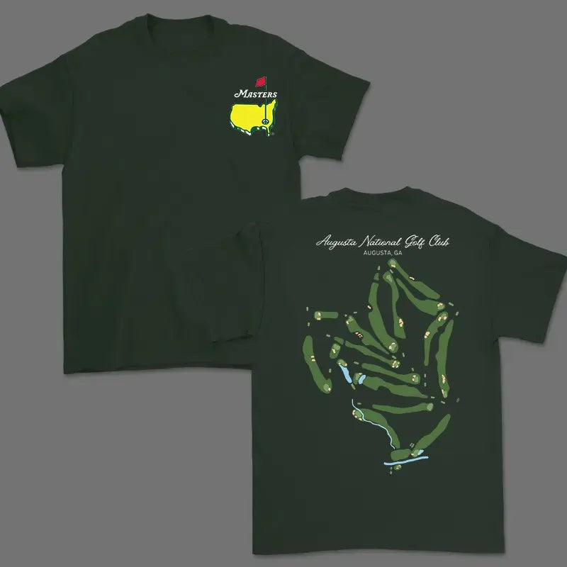 Masters Legend Augusta National Course Map Tee - A Tribute to Golf Heritage