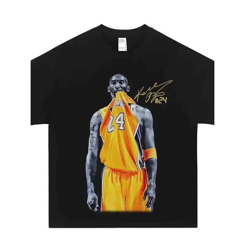 Retro Basketball Legend Tribute Graphic Tee for Streetwear Fans and Gym Outfits