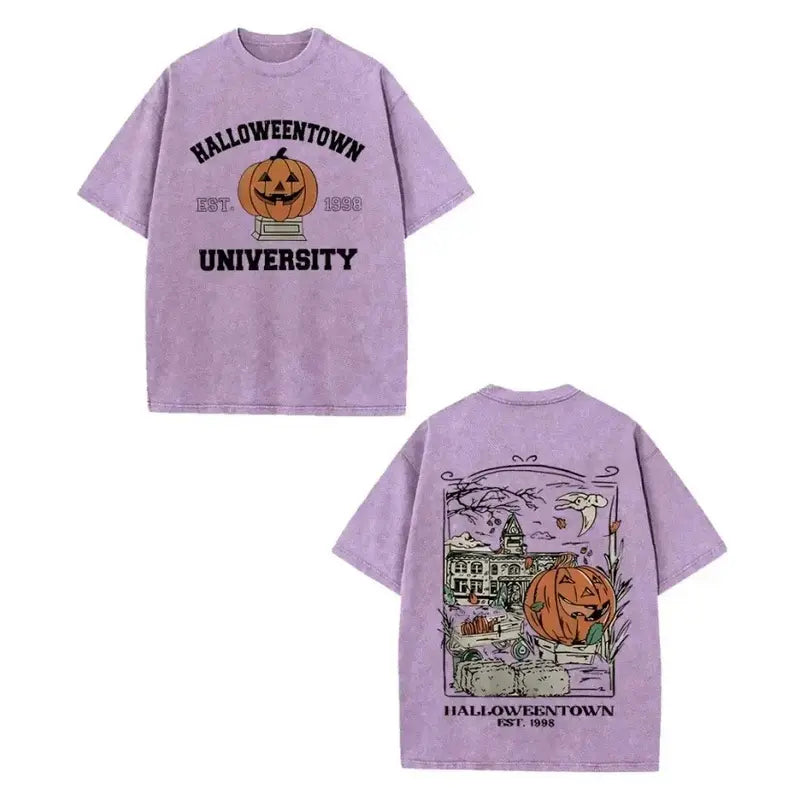 Vintage Halloweentown Pumpkin Graphic Tee Retro Halloween Streetwear Shirt