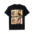 Casual Short Sleeve T Shirt Featuring Humorous Italian Artists and Teenage Mutant Ninja Turtles
