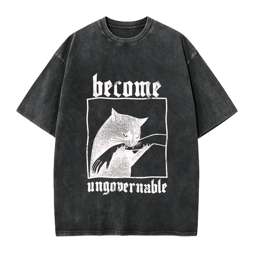 Become Ungovernable Funny Cat Graphic T-Shirt for Pet Lovers