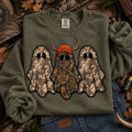 Retro Ghost Hunting Sweatshirt with Spooky Camo Graphic for Halloween Outfits