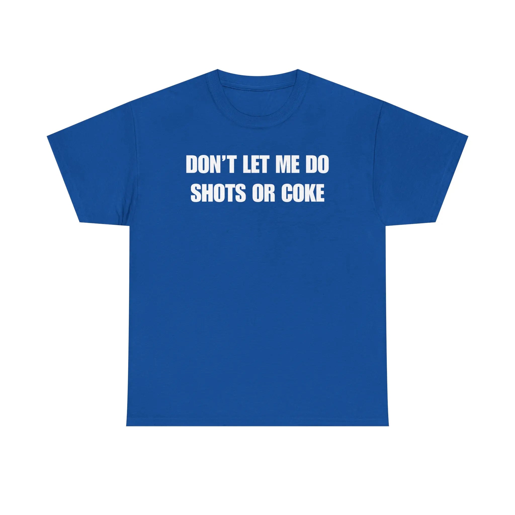 The Party Warning Label: "Shots or Coke" Sarcastic Heavy Cotton Tee