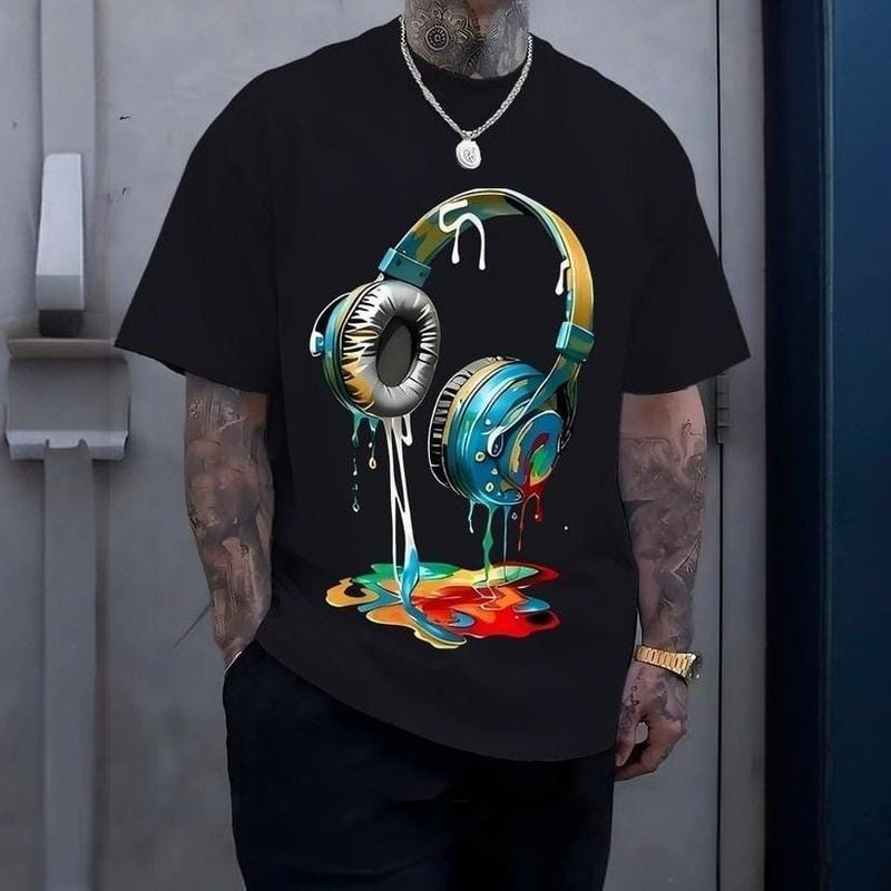 Classic Cotton Printed T-Shirt for Men Slim Fit Eco-Friendly Dyeing Soft Comfortable Versatile Streetwear Style Casual Menswear Top Jeans Original Pants Stylish Tshirt Tropical Shoe