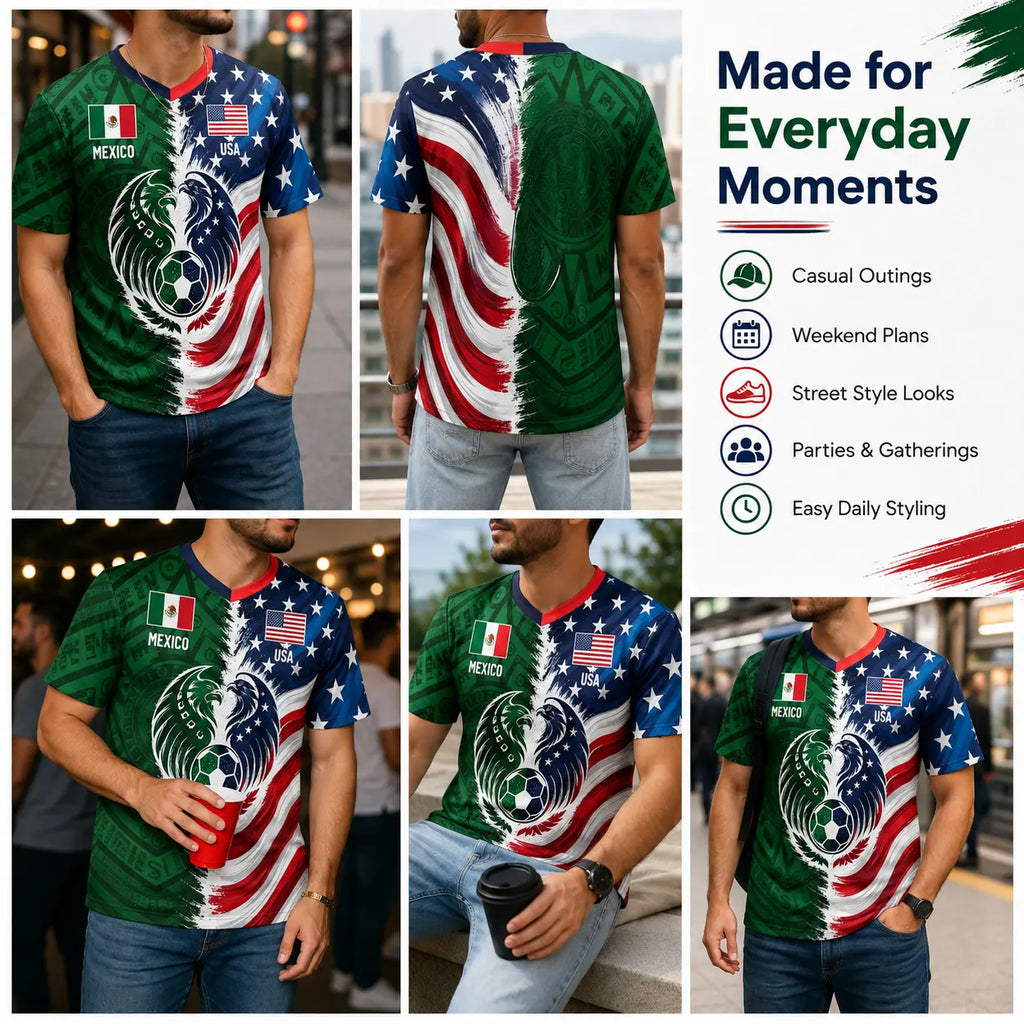 Mexico USA Dual Heritage Soccer Jersey for Game Day Fans