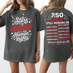 Stars and Stripes and Human Rights Social Justice Patriotic Graphic T-Shirt