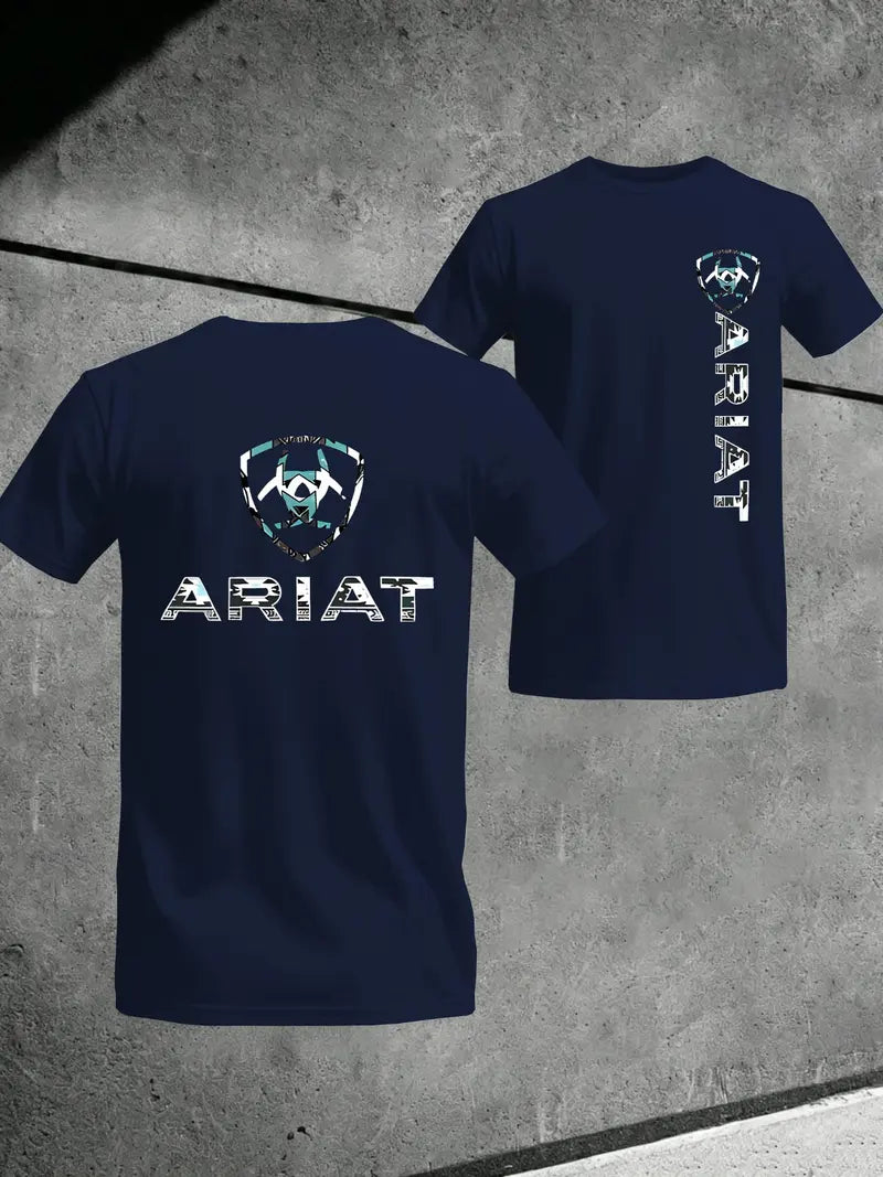Rugged Heritage: Ariat Geometric Shield Western Graphic Unisex Casual Tee
