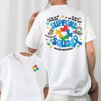 "Support Squad" Neurodiversity Pride: Vibrant Autism Awareness Graphic Tee