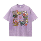 "Love The Unloved" Vintage Washed Insect Graphic Tee - Oversized Quirky Bug Lover Streetwear