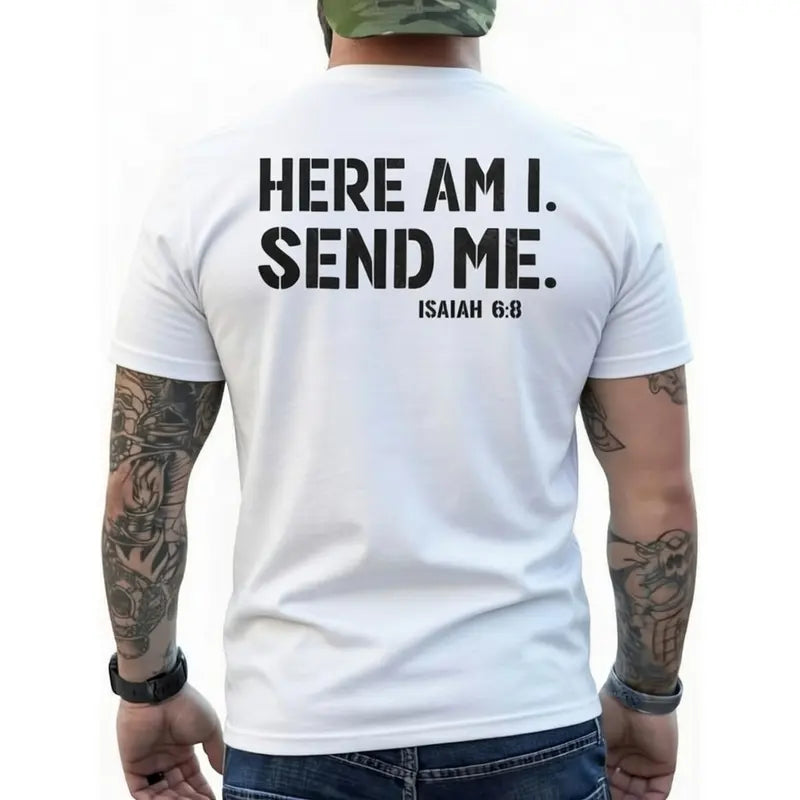 Here Am I Send Me Isaiah 6:8 Christian Faith T-Shirt