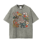 "Love The Unloved" Vintage Washed Insect Graphic Tee - Oversized Quirky Bug Lover Streetwear