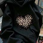 Distressed Leopard Heart Hoodie for Western Streetwear and Cozy Casual Outfits
