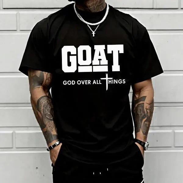 Higher Ground: "GOAT - God Over All Things" Urban Faith Tee