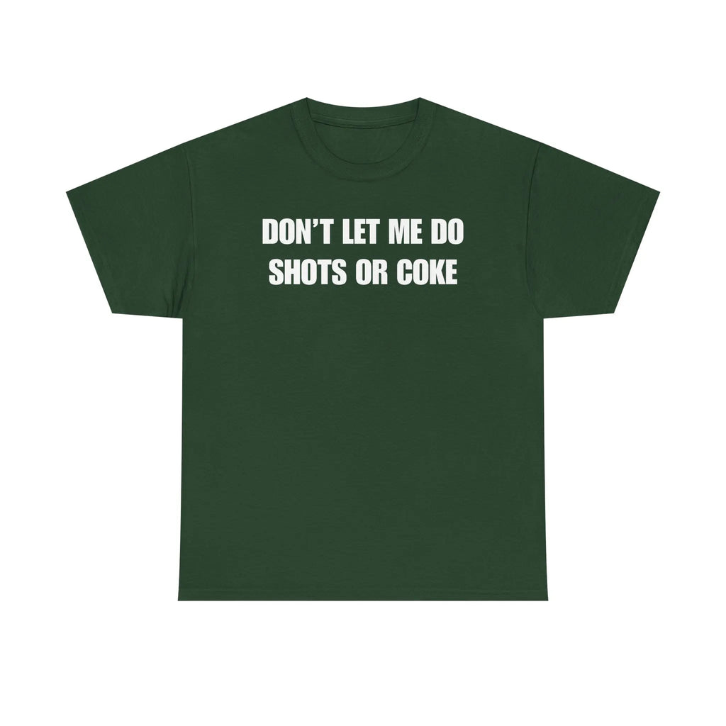 The Party Warning Label: "Shots or Coke" Sarcastic Heavy Cotton Tee