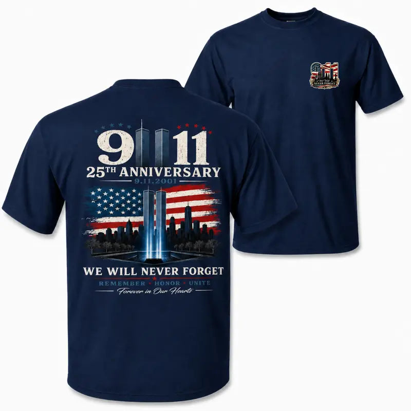September 11 Memorial Graphic Tee Patriotic Remembrance Shirt for Honor and Unity
