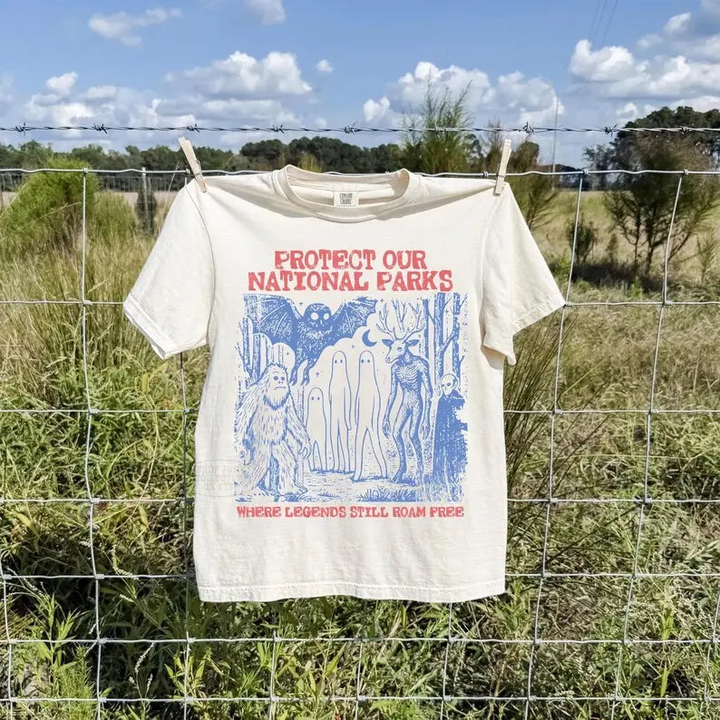Cryptid National Parks Graphic T-Shirt for Camping and Hiking Fans