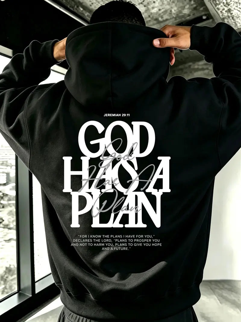 God Has A Plan Faith Hoodie for Inspirational Christian Streetwear Outfits