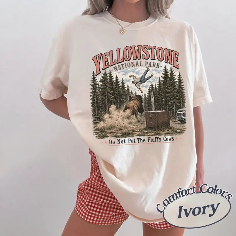 Do Not Pet The Fluffy Cows Yellowstone Graphic T-Shirt