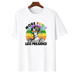 More Pride Less Prejudice Rainbow Pride Month Graphic Cotton T-Shirt
