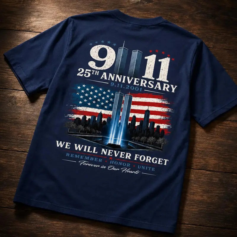 September 11 Memorial Graphic Tee Patriotic Remembrance Shirt for Honor and Unity