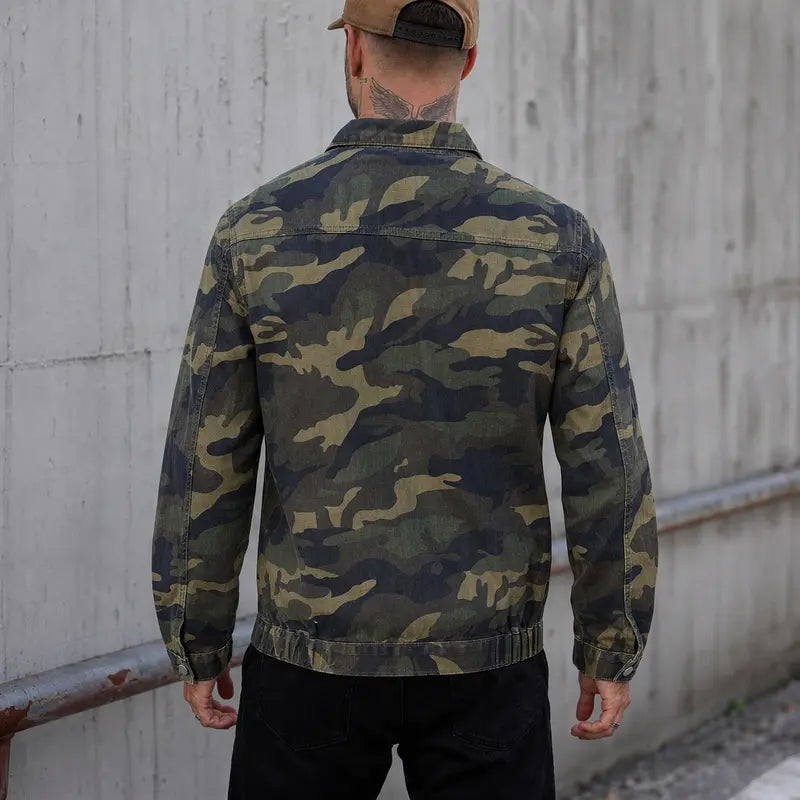 Men’s Camouflage Military Jacket for Streetwear Outdoor Work and Daily Outfits