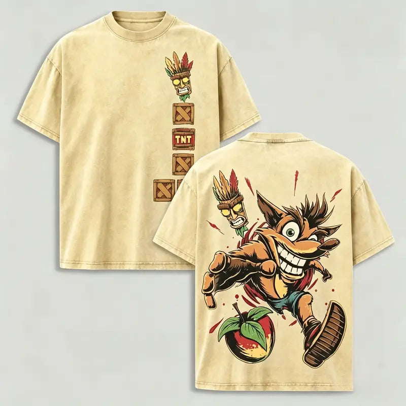 Retro Platform Game Graphic Tee for Vintage Gaming Fans and Streetwear Outfits