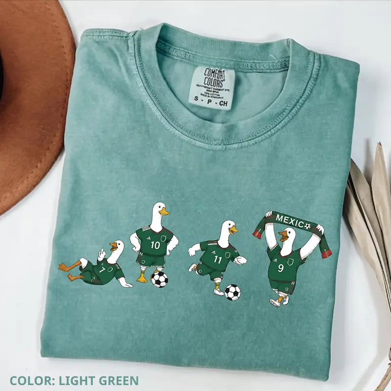 Funny Mexico Soccer Goose Graphic T-Shirt for Game Day Fans