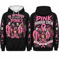 October Awareness Ribbon Horror Hoodie for Spooky Season Support and Fall Outfits