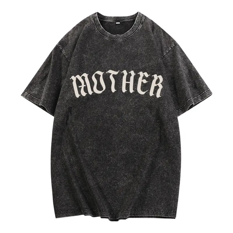 Gothic "MOTHER" Old English Graphic Tee - Edgy Alternative Streetwear for the Unconventional Mom