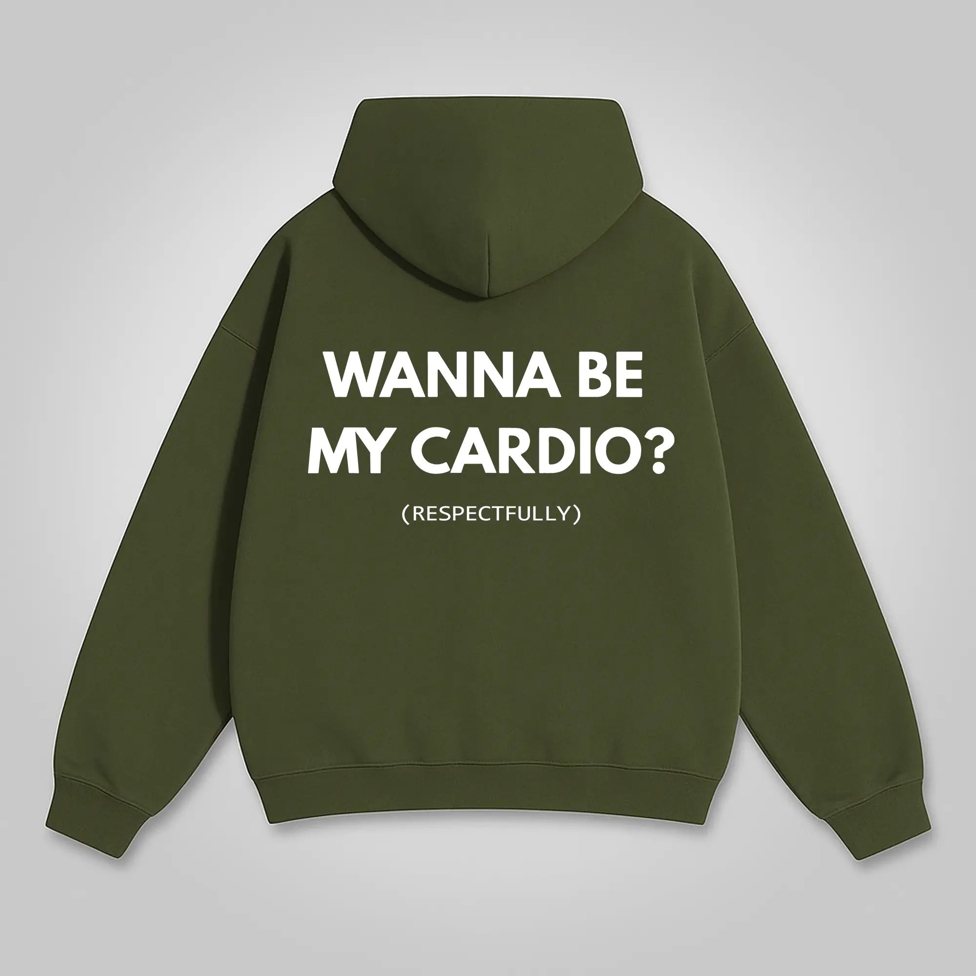 Sassy & Smooth: The "Wanna Be My Cardio? (Respectfully)" Funny Graphic Hoodie