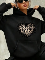 Distressed Leopard Heart Hoodie for Western Streetwear and Cozy Casual Outfits