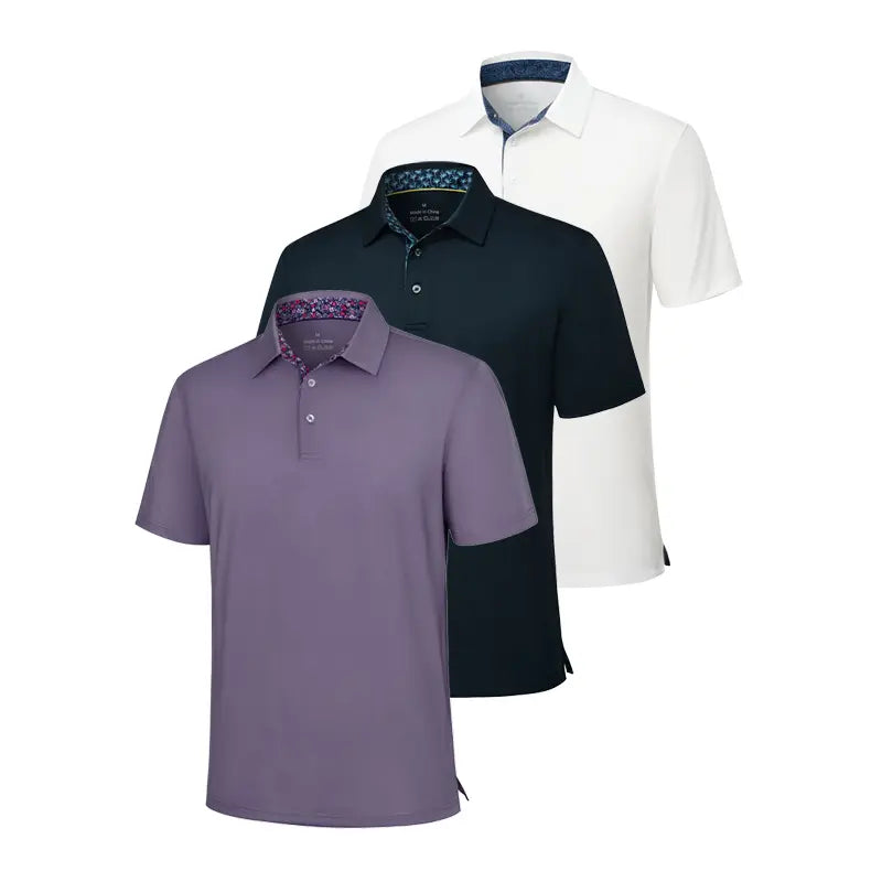 Men's Classic Cotton Polo Shirt 3-Pack for Work Golf Travel and Everyday Comfort
