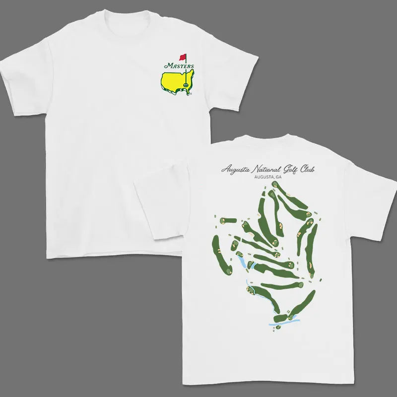 Masters Legend Augusta National Course Map Tee - A Tribute to Golf Heritage