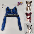 Y2K Gothic Fluffy Wolf Ear Trapper Hat for Punk Winter Cosplay Outfits