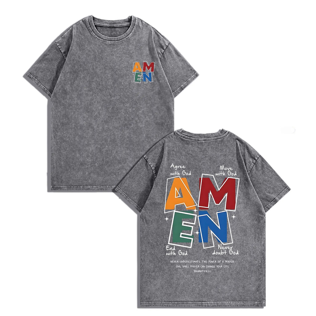 Move With God: "AMEN" Acronym Heavyweight Vintage Streetwear Graphic Tee