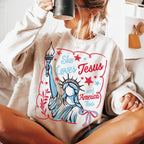 "She Loves Jesus & America Too" Vintage Patriotic Graphic Tee - Faith and Freedom 4th Of July Shirt