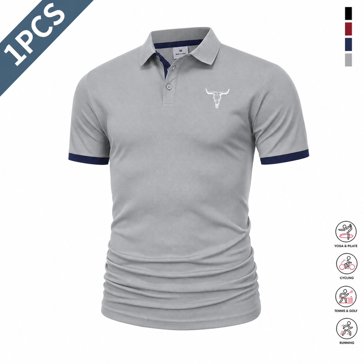 Men's Quick Dry Polo Shirt Set with Sporty Casual Style for Golf and Travel