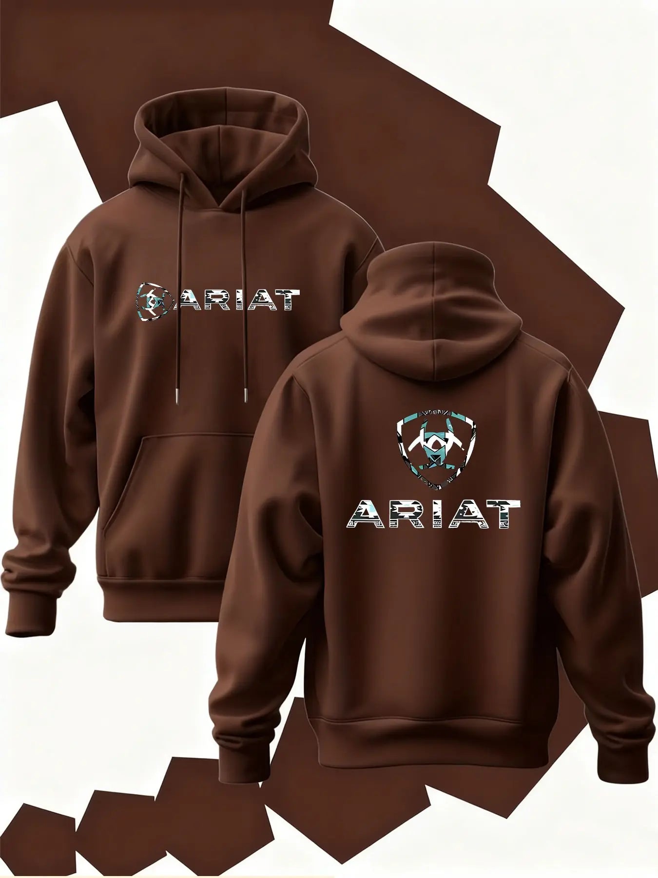 Modern Western Grit: Ariat Aztec-Infill Tech-Style Fleece Hoodie