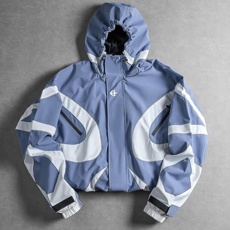 Futuristic Techwear Windbreaker Jacket for Outdoor Streetwear and Spring Layering