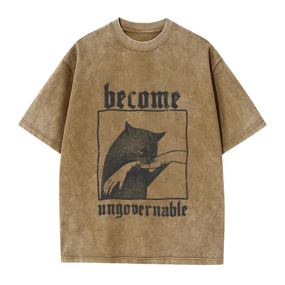 Become Ungovernable Funny Cat Graphic T-Shirt for Pet Lovers