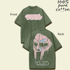 MF DOOM Madvillain Metal Mask Vintage Washed Tee - Oversized Retro Hip-Hop Streetwear Shirt