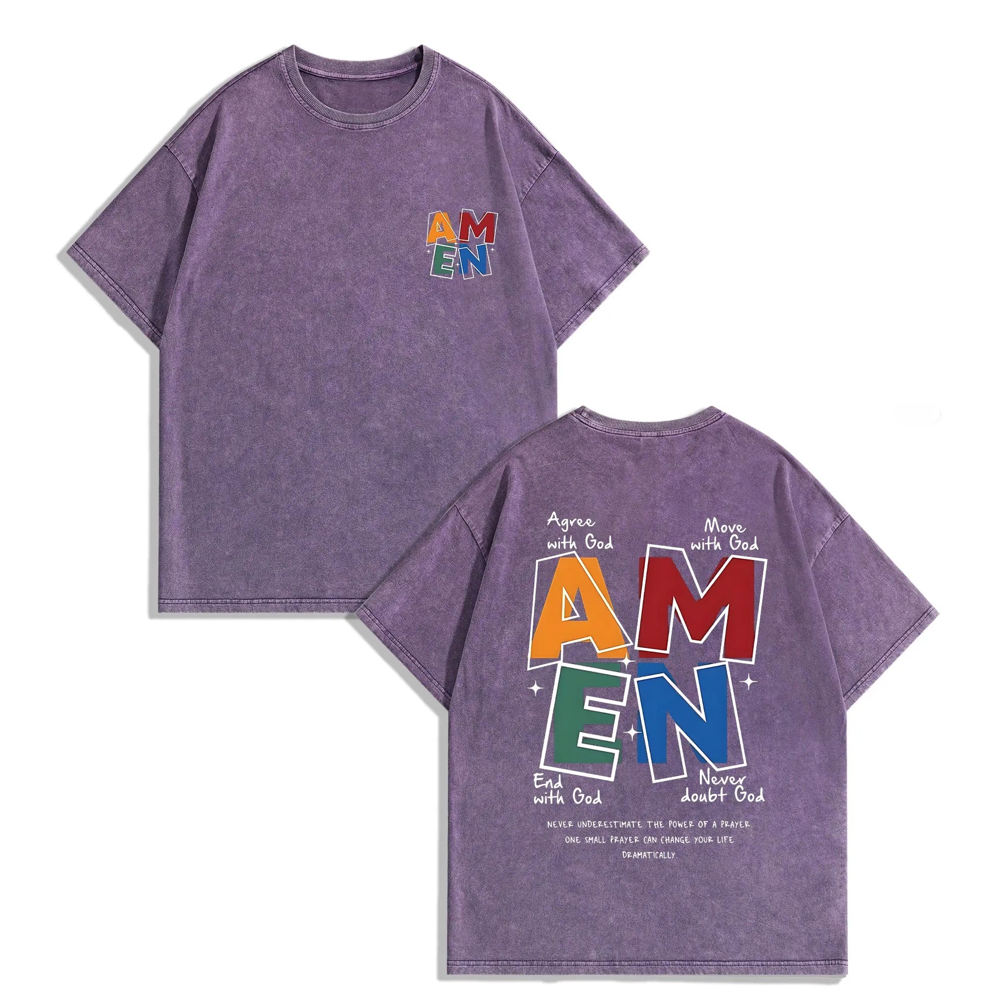 Move With God: "AMEN" Acronym Heavyweight Vintage Streetwear Graphic Tee