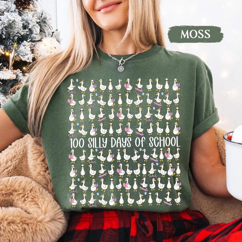 Silly Goose 100 Day Of School Shirt, 100 Silly Days of School, Funny 100th Day Teacher Shirt