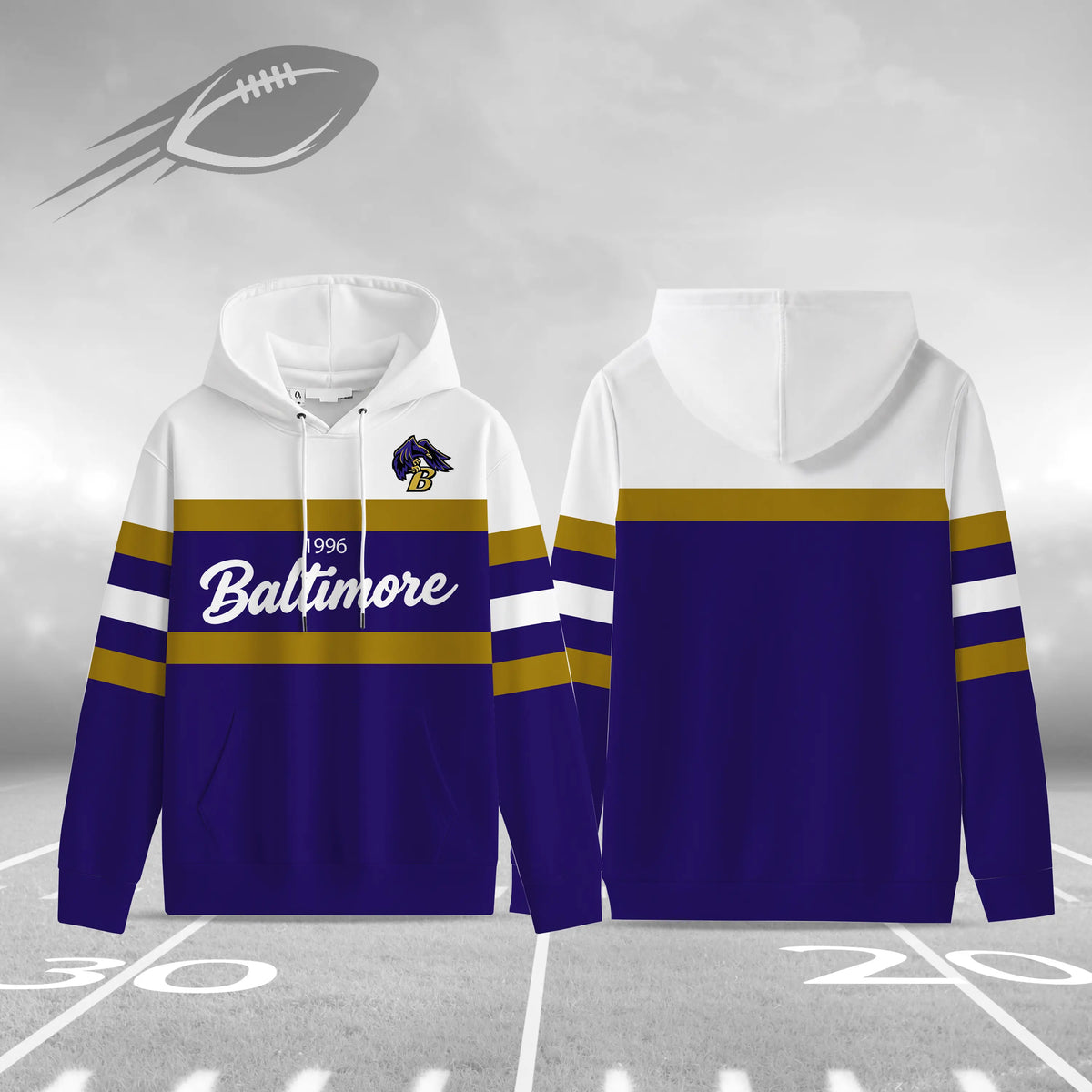 Retro Buffalo Football Hoodie for Game Day Fans and Streetwear Outfits