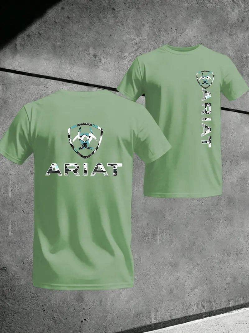 Rugged Heritage: Ariat Geometric Shield Western Graphic Unisex Casual Tee
