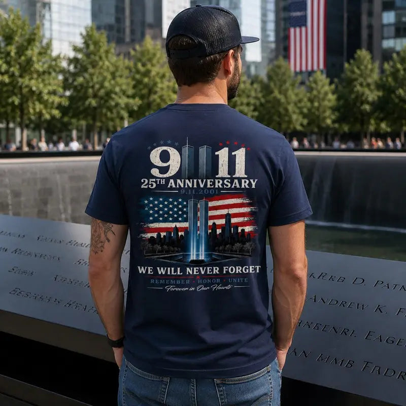 September 11 Memorial Graphic Tee Patriotic Remembrance Shirt for Honor and Unity