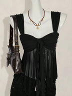 Floral Sheer Mesh Asymmetrical Hem Top for Summer Vacation Style