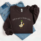 Funny Irish Goose Sweatshirt: "Off To Get A Little Silly" Drinking Apparel