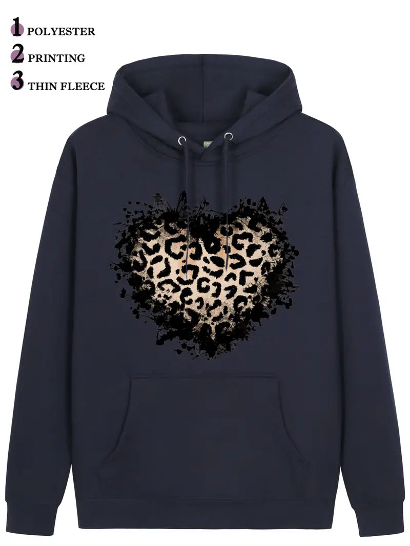 Distressed Leopard Heart Hoodie for Western Streetwear and Cozy Casual Outfits