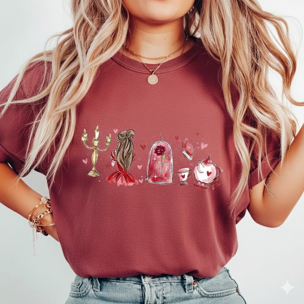 Fairy Tale Valentine Graphic Tee,  Girly Aesthetic Girls Trip Tee